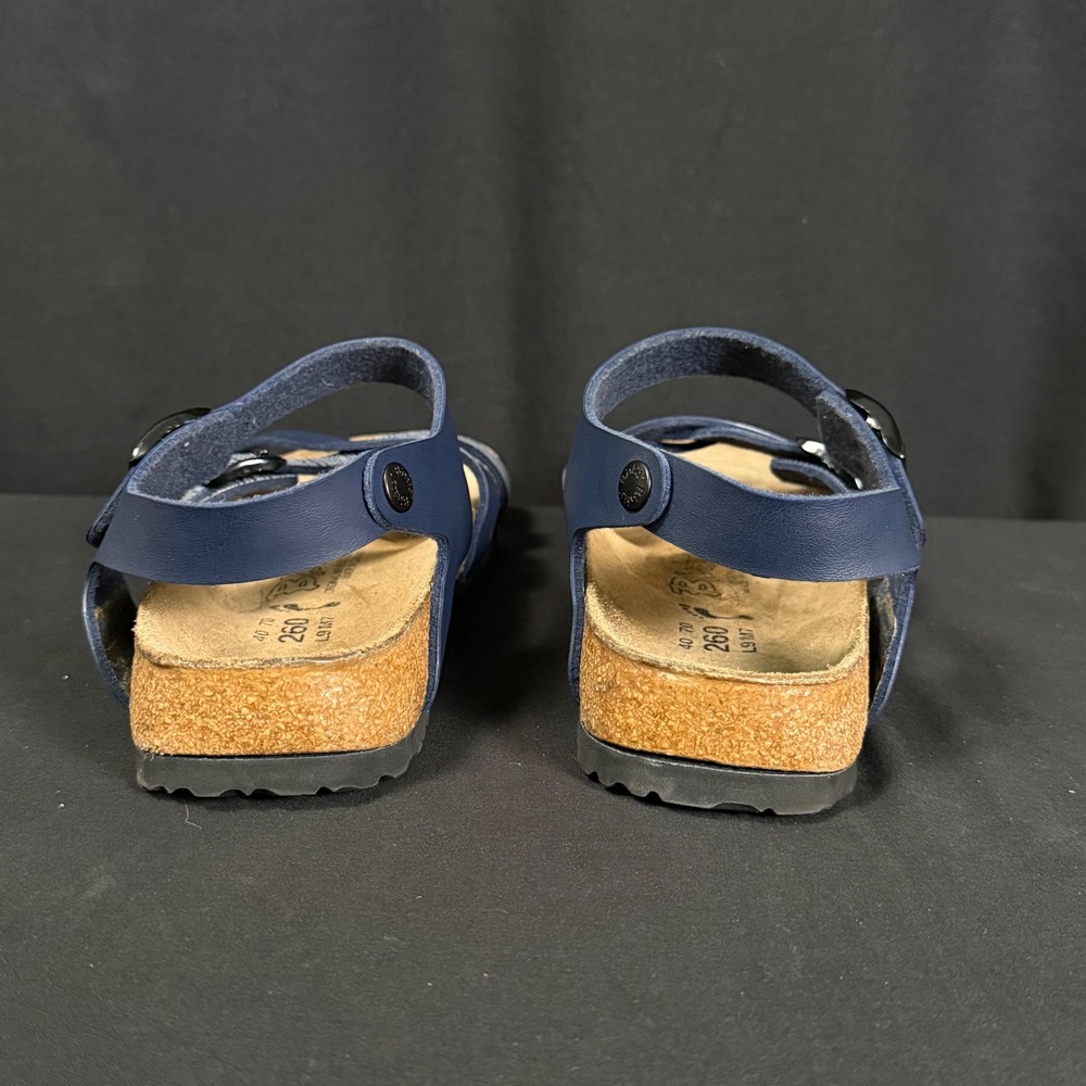 Birki's Birkenstock Lillie Navy Blue Plaid Strappy Slingback Sandals Womens 9 - Picture 2 of 14